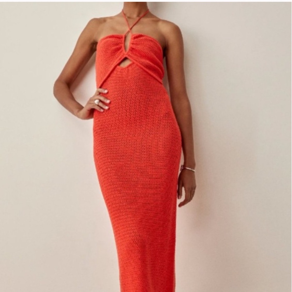 Reformation Knit Crochet Dress